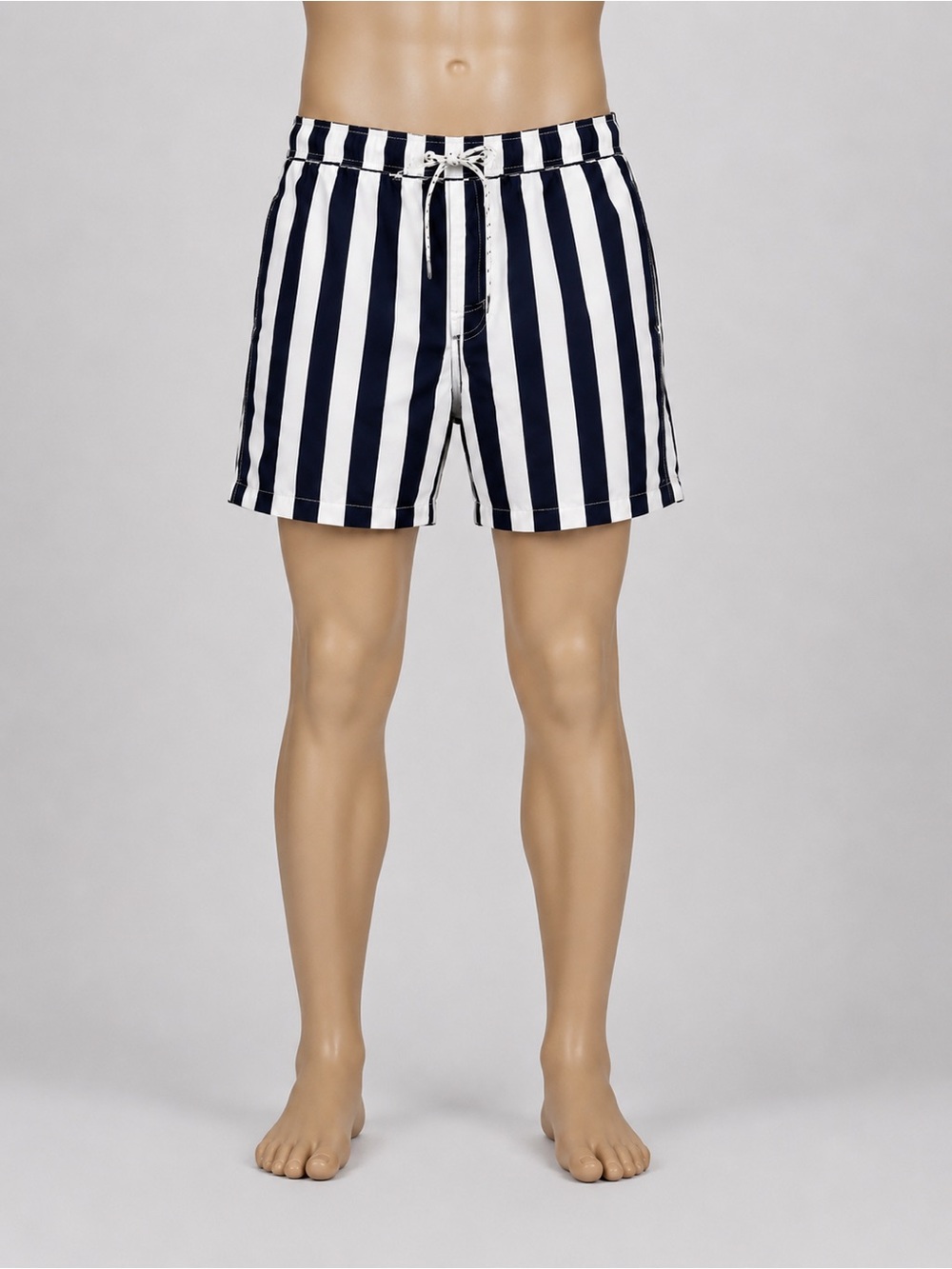 Goodfellow & Co Navy and White Vertical Stripe Swim Trunks